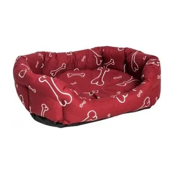 Pelíšek pro psa Pelech 8 hran bavl. Kost vínovo/bílý 45cm