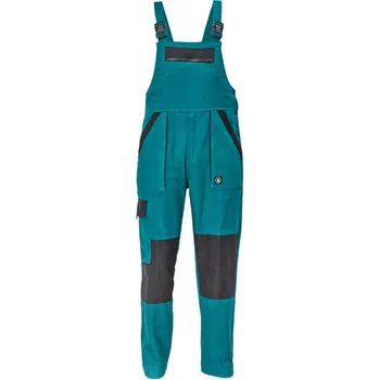 montérky Cerva Kalhoty pracovní s laclem MAX NEO zelená/černá 48