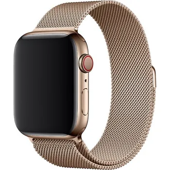 MůjMiBand.cz Milánský tah celokovový náhradní řemínek pro Apple Watch 38mm/40mm/41mm/42mm Barva: zlatá (vintage) s magnetickým zapínáním