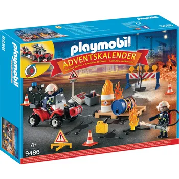Stavebnice Playmobil Playmobil 9486 Adventní kalendář Hasičský zásah na staveništi