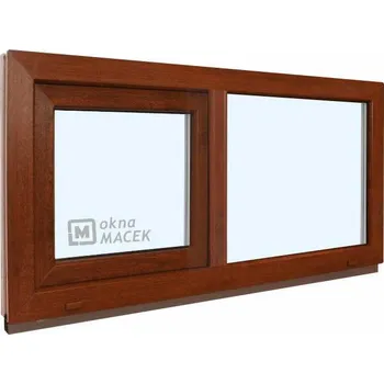 Okno KNIPPING 70 AD 1200x600 mm FIX/S ořech/bílá (jednostranně) 120 cm x 60 cm