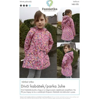 Nit Tištěný střih dívčí kabátek/parka Julie vel. 140-170