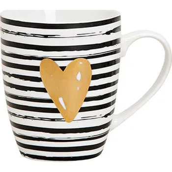 Valentýnský hrnek se zlatým srdíčkem