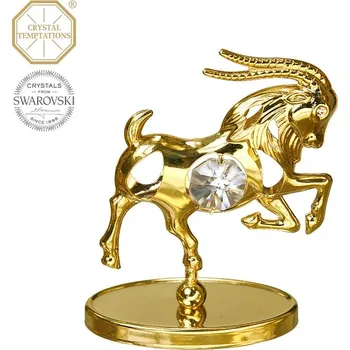 Figurka Designová figurka KOZOROH s bílými krystaly v dárkové krabičce - 7,5 cm