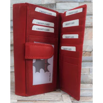 Peněženka Dámská kožená peněženka Loranzo 200 pro 22 karet Barva: Červená