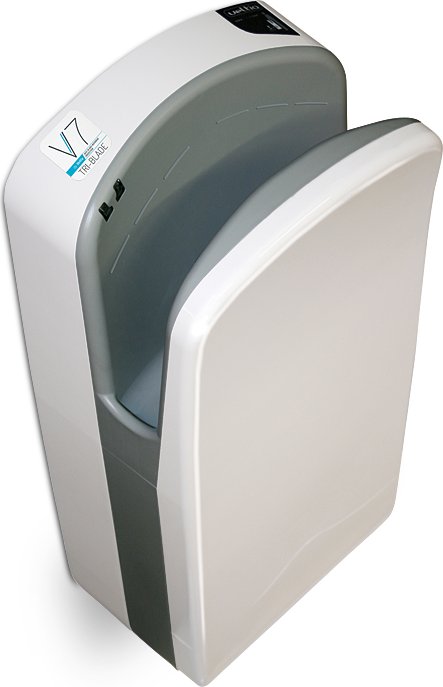 Tryskový elektrický bezdotykový osoušeč rukou španělské značky Veltia.