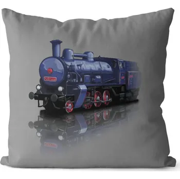 Dekorativní polštářek Polštář Parní lokomotiva (Velikost: 40 x 40 cm)