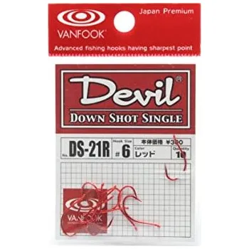 Rybářský háček Háček Vanfook DS-21 Red Vel.6 (10ks)