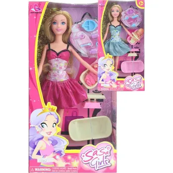 Panenka 30cm set trendy maminka s miminkem a doplňky 2 druhy plast