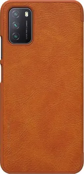 Pouzdro na mobilní telefon Nillkin Qin Book pro Xiaomi Poco M3 hnědé