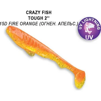 Umělá nástraha Gumová nástraha Crazy Fish Tough 5cm 15D Fire orange (8ks)