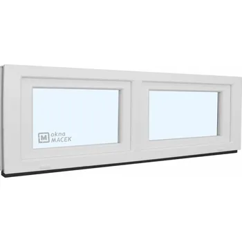 Okno Plastové okno - KNIPPING 70 AD, 2400x600 mm, S/S, bílá Sklo: čiré + příslušenství a montážní materiál zdarma