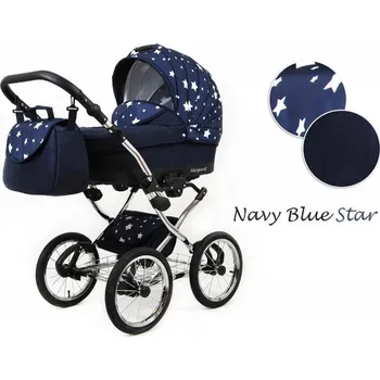 Kočárek Kombinovaný kočárek Raf-Pol Baby Lux Margaret Chrome ALU 2023 Navy Blue Star