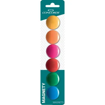 Dekorativní magnet Magnety CONCORDE - průměr 30 mm / barevný mix / 6 ks