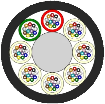 elektrický kabel HF008BMC48WNM6 Optický kabel, MicroBlo, multi-loose tube, 48x9um OS2, G.652.D, PE plášt (Fca), černý