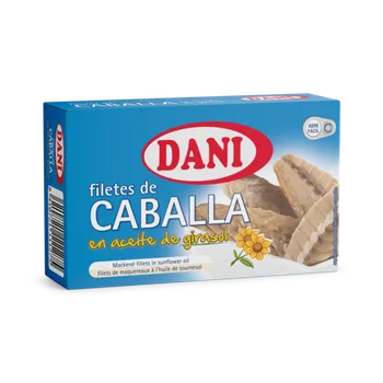 konzervovaná ryba Dani Makrelové filety ve slunečnicovém oleji