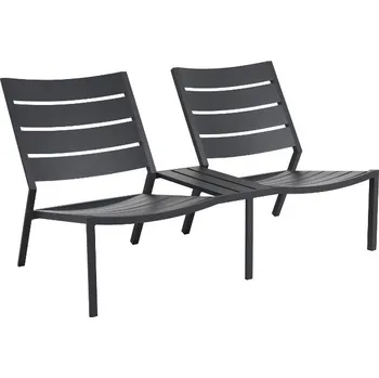 Zahradní lehátko Brafab DELIA dvoj kreslo so stolíkom - Antracit