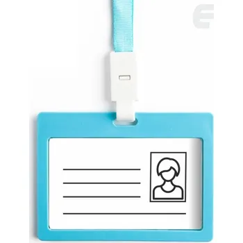 Jmenovka na stůl Visačka (jmenovka) Enjoy se šňůrkou, 54x90 na šířku, 1ks azurová