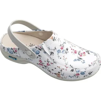 Dámské pantofle Pracovní pantofle Nursing Care BERLIM s páskem - květy velikost Nursing Unisex: 36