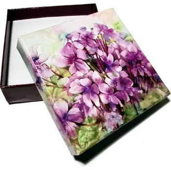 Dárková krabička Krabička fialky - 80x80x25mm