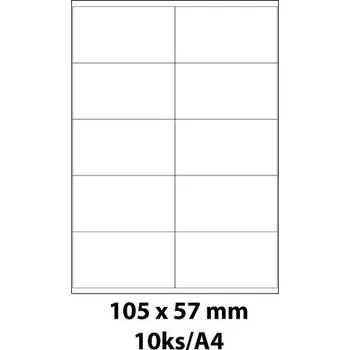 Samolepící etiketa Print etikety Emy 105x57 mm, 10ks/arch, 100 archů, samolepící