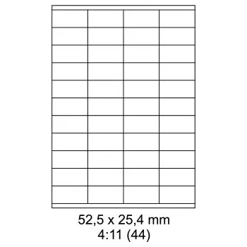 Samolepící etiketa Print etikety Emy 52,5x25,4 mm, 44ks/arch, 100 archů, samolepící
