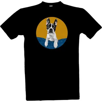 Pánské tričko Tričko s potiskem Tričko Boston Terrier pánské černé pánské