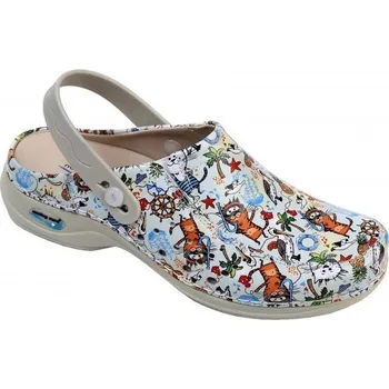 Dámské pantofle Pracovní pantofle Nursing Care BERLIM s páskem - Cartoons velikost Nursing Unisex: 35