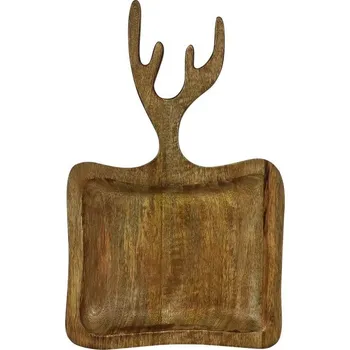 Dekorační mísa z mangového dřeva s parožím - 19*2*30cm