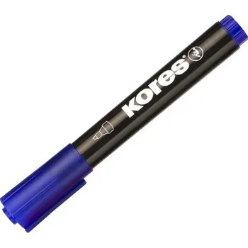 Značkovač Kores K-Marker permanentní, klínový, modrý - Výprodej