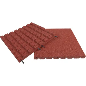 Venkovní dlažba RUBBER Stájová deska velká - červená, v. 40 mm, rastr 15 mm