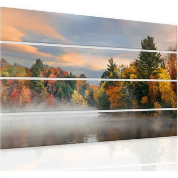 Obraz Malvis ® Vícedílný obraz Podzimní jezero Velikost (šířka x výška): 120x80 cm