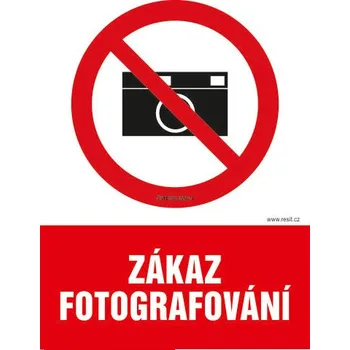 Značení Zákaz fotografování - tabulka 140 x 200 mm
