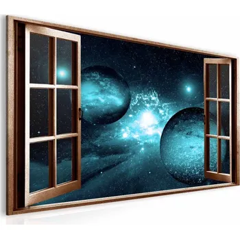 Malvis ® Obraz okno safírová galaxie Velikost (šířka x výška): 60x40 cm