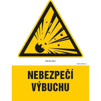 Značení Nebezpečí výbuchu - samolepka 100 x 140 mm