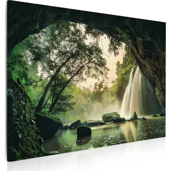 Malvis ® Obraz na plátně Vodopád z jeskyně Velikost: 90x60 cm