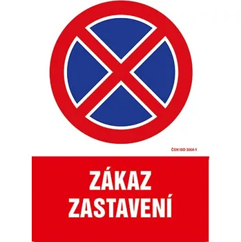 Značení Zákaz zastavení - samolepka 100 x 140 mm