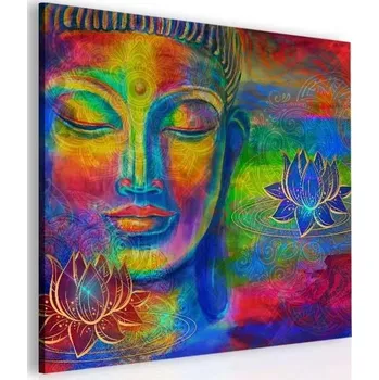 Obraz Malvis ® Abstraktní obraz barevný Buddha Velikost (šířka x výška): 40x40 cm