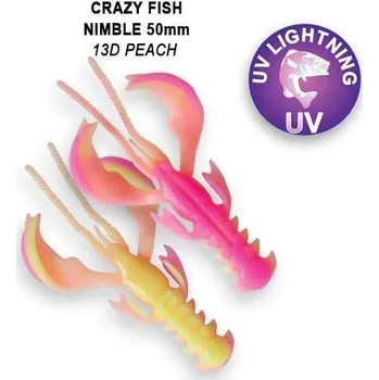 Umělá nástraha Gumová nástraha Crazy Fish Nimble 5cm Floating 3D Peach (8ks)