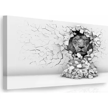 Malvis ® 3D obraz Lev ve stěně Velikost: 150x100 cm