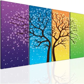 Malvis ® Obraz strom roční období IV Velikost: 100x50 cm