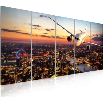 Malvis ® Obraz přelet nad nočním městem Velikost: 200x90 cm