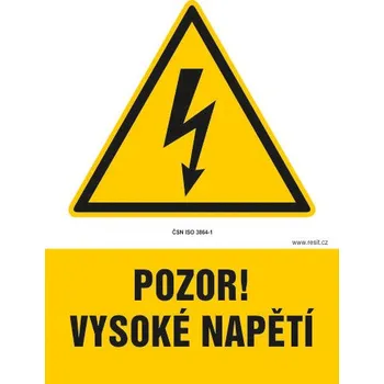 Pozor vysoké napětí - samolepka 200 x 280 mm