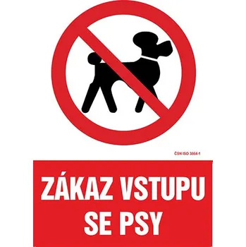 Zákaz vstupu se psy - samolepka 200 x 280 mm