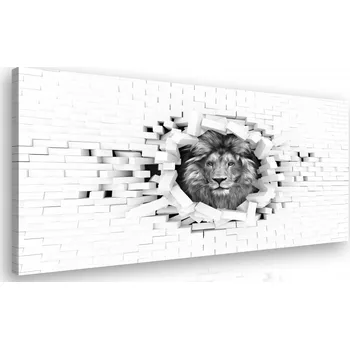Malvis ® Černobílý obraz Lev Velikost: 90x60 cm