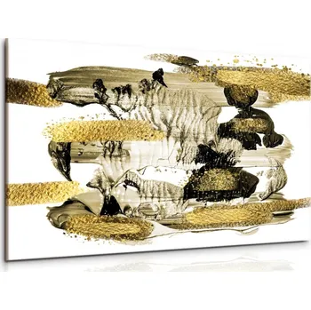 Obraz Malvis ® Obraz zlaté tahy štětcem Velikost: 90x60 cm