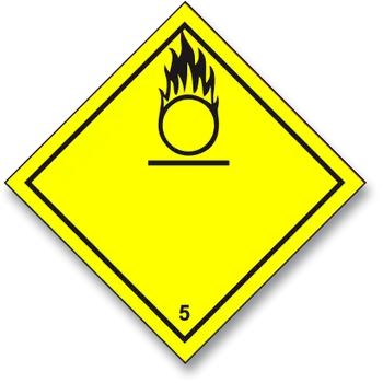 Značení Tř. 5.1 - Nebezpečí podpory požáru - samolepka 250 x 250 mm
