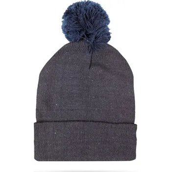 Čepice Zimní pletená čepice - modrá s bambulí