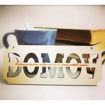 dekorace Cedulka DOMOV
