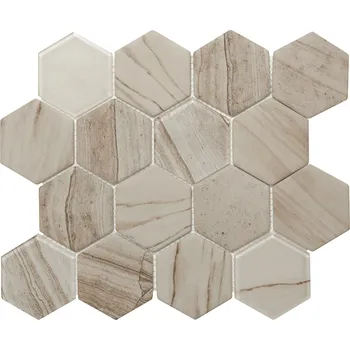 Obklad Skleněná mozaika Premium Mosaic béžová 26x30 cm mat / lesk MOSV84LIGHT3D